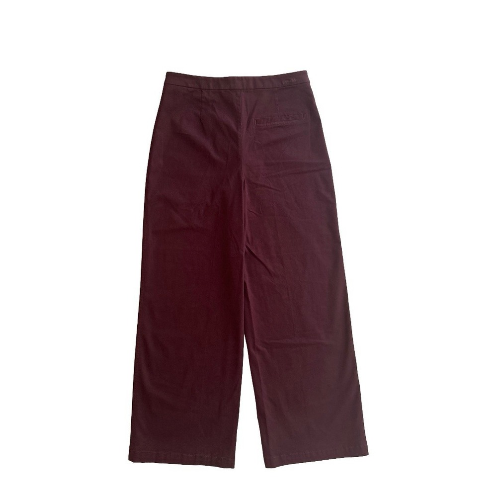 Express Burgundy Cropped Wide‎ Leg High Rise Pants Size 10 NWT Stretch Career